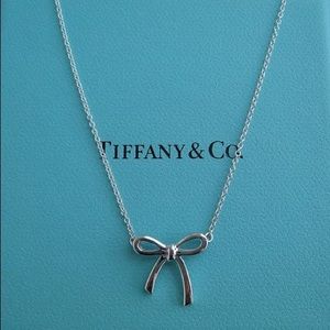 Tiffany Sterling Silver Small Bow Pendant Necklace